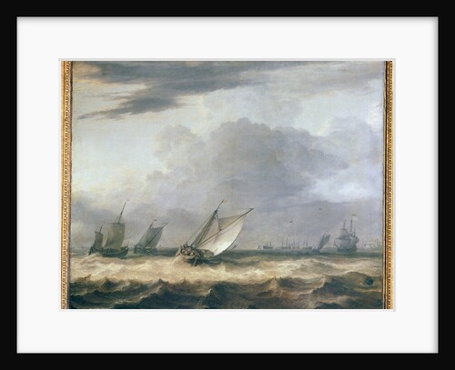 Boats in Stong Wind by Allart van Everdingen