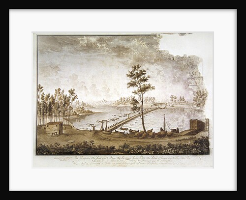A View of the Bridge over the River Po at Pavia, 1797 by French School
