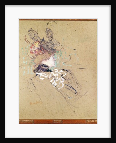 Profile of a woman, 1896 by Henri de Toulouse-Lautrec