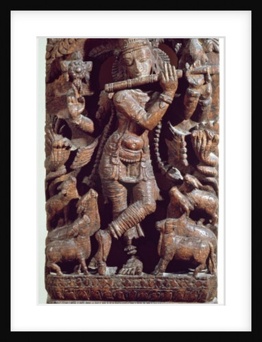 Krishna playing a flute by Indian School