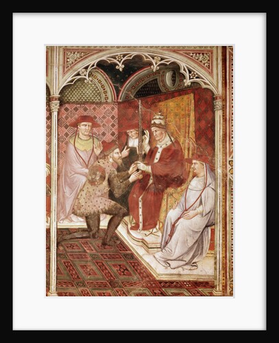 Story of Pope Alexander III, the Pope giving the sword to Doge Ziani, 1407 by Aretino Luca Spinello or Spinelli