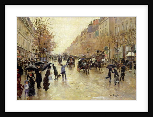 Boulevard Poissonniere in the Rain, c.1885 by Jean Beraud