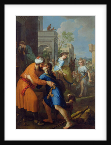 Tobias bidding farewell to his father-in-law, Raguel by Pierre Parrocel