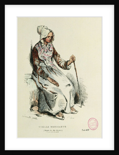 Old beggarwoman by Henri Bonaventure Monnier