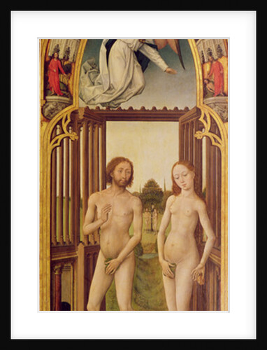 Redemption Triptych; left hand panel showing the expulsion of Adam and Eve from Paradise, c.1460 , c.1460 by Vrancke van der Stockt