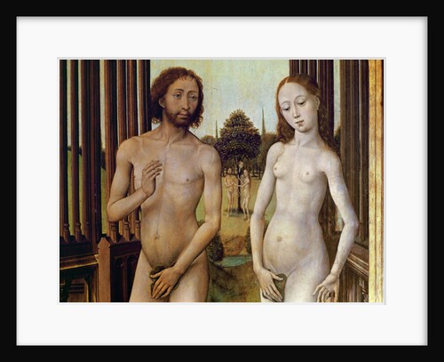 Adam and Eve expelled from the Garden of Eden after being tempted by the serpent to eat the apple, c.1460 by Vrancke van der Stockt