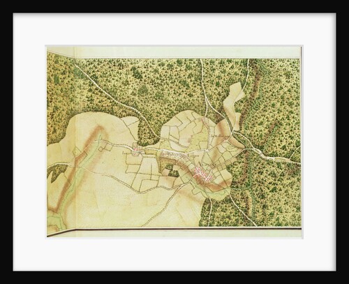 Map of the area of Bourges by French School