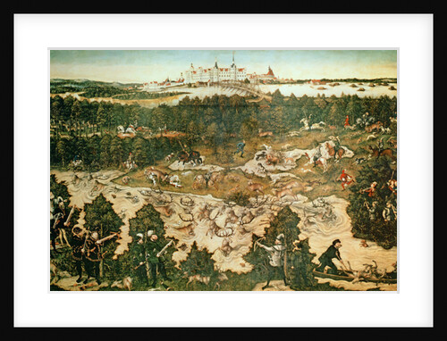 Hunt in Honour of the Emperor Charles V near Hartenfels Castle, Torgau, 1544 by Lucas the Elder Cranach