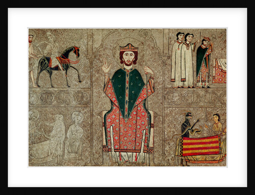 Altar frontal from the Church of Saint Martin, Chia, Spain, depicting Saint Martin of Tours and four scenes from his life, 1150-1200 by Ribagorça Workshop Johannes Pintor