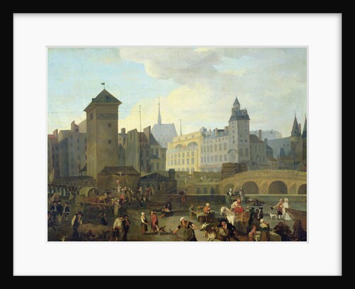Quai de Gesvres, the Palais and Notre Dame Pump, c.1791 by Jacques Albert Senave
