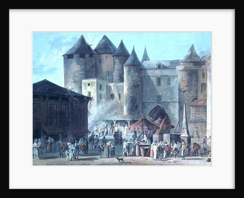 The Place de l'Apport-Paris in Front of the Grand Chatelet, before 1802 by Thomas Naudet