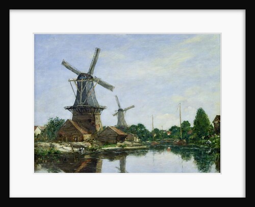 Dutch Windmills, 1884 by Eugene Louis Boudin