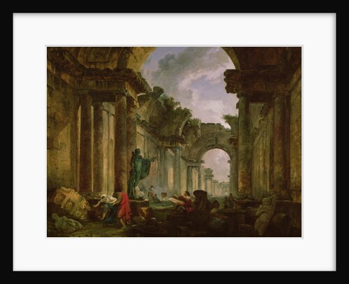 Imaginary View of the Grand Gallery of the Louvre in Ruins, 1796 by Hubert Robert