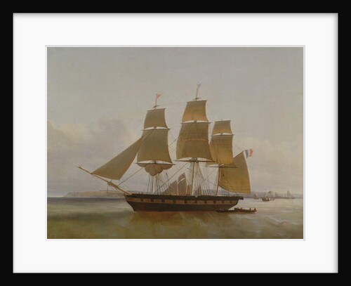 Three Masted Boat, in the Port of Le Havre, 1846 by Jean Dominique Drouin