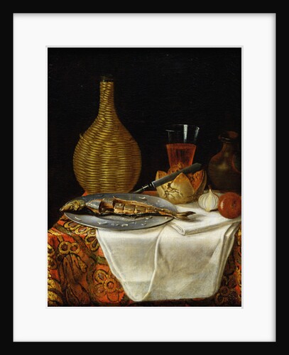 Still Life of a Herring and Flask by French School