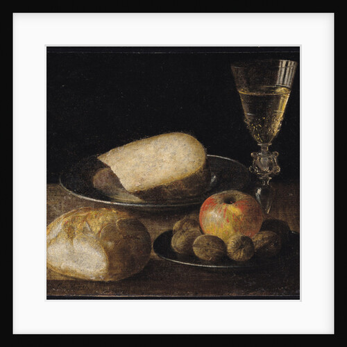 Still Life of Fruits, Cheese and Bread by Sebastian Stoskopff