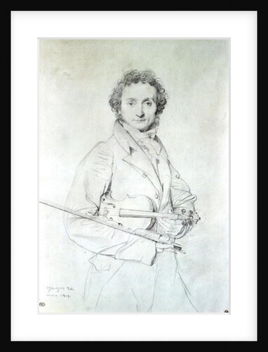 Portrait of Niccolo Paganini 1819 by Jean Auguste Dominique Ingres