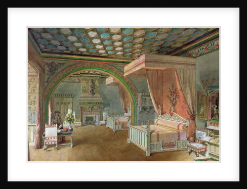 The Pink Room in the Chateau de Roquetaillade, 1868 by Edmond Duthoit