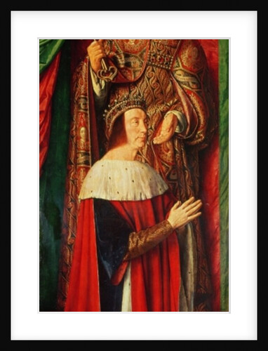 Peter II de Beaujeu of Bourbon with St. Peter, left wing of the Bourbon Altarpiece by (fl.c.1483-c.1529) Master of Moulins