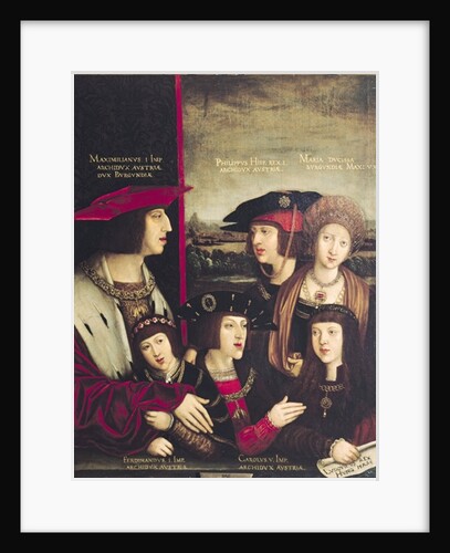 The Emperor Maximilian I with his wife Mary of Burgundy, and his sons Charles V and Philip I by Bernhard Strigel