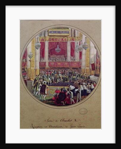 King Charles X receiving the Knights of the Saint Esprit at Reims Cathedral on the 30th May, 1825 by Jean-Charles Develly