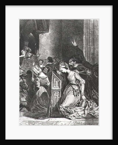 Marguerite in the Church with the Evil Spirits: illustration from 'Faust' by Goethe, 1828 by Ferdinand Victor Eugene Delacroix