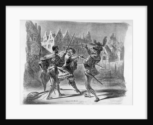 Duel between Faust and Valentine, from Goethe's Faust, after 1828, by Ferdinand Victor Eugene Delacroix