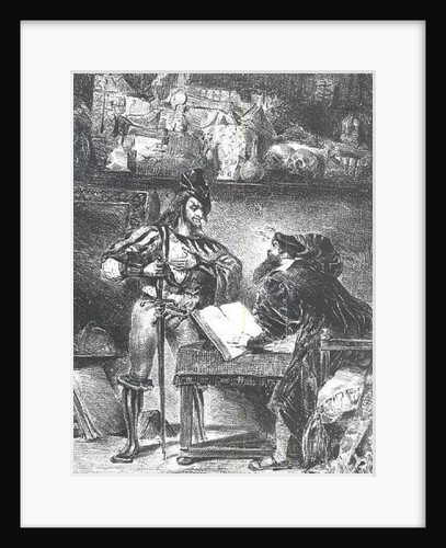 First Meeting between Faust and Mephistopheles: `Why all this Noise?' by Ferdinand Victor Eugene Delacroix
