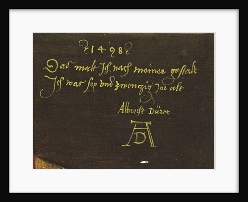 Self Portrait with Gloves by Albrecht Dürer or Duerer