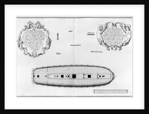 lan of a vessel with a completed first deck by French School
