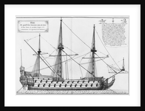 rofile of a vessel with its masts by French School