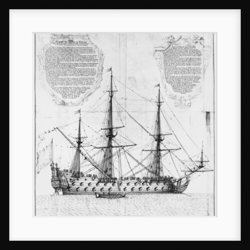 rofile of a vessel in harbour by French School