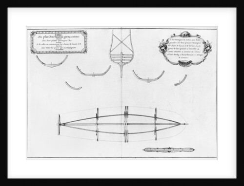 lan of a vessel with its floor plates by French School