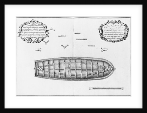 lan of a vessel lined up to the false deck by French School