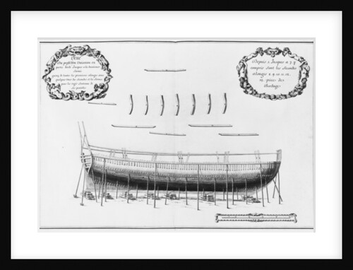 Profile of a partly planked vessel by French School
