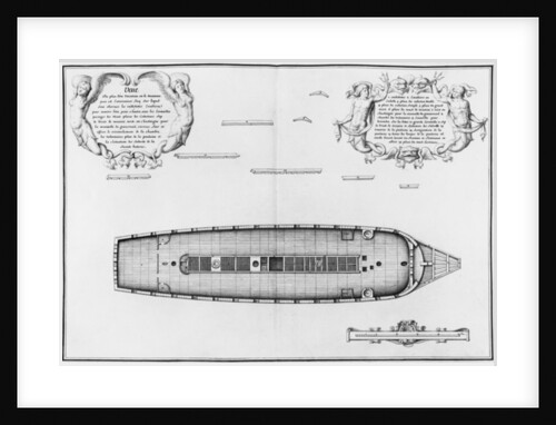 lan of a vessel with an entirely completed second deck by French School