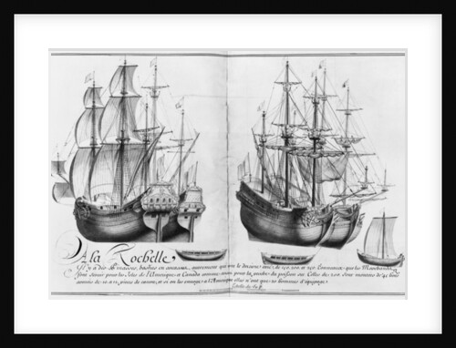 Ships known as 'pinasses', La Rochelle by French School