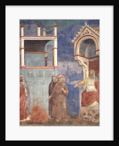The Trial by Fire, St. Francis offers to walk through fire, to convert the Sultan of Egypt in 1219, 1296-97 by Giotto