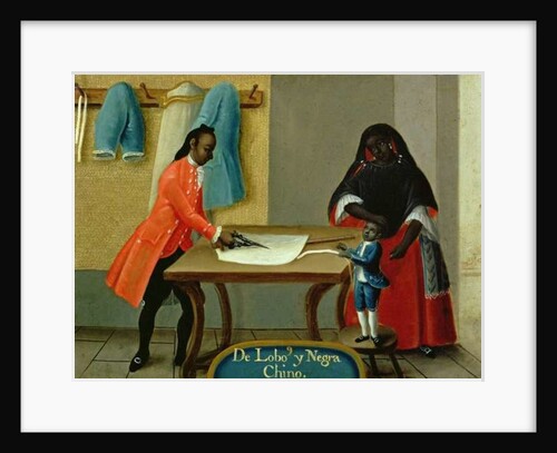 A Lobo Indian, his Half-Breed African Wife and their Child, from a series on mixed race marriages in Mexico by Mexican School