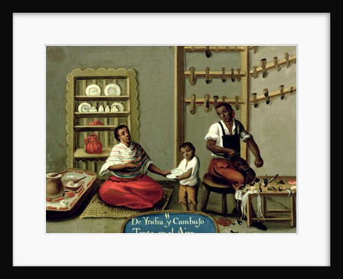 A Negro Man and his American Indian wife by Mexican School