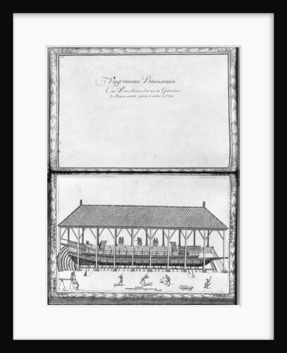 A galley getting ready to launch, twenty-first demonstration by Illustration from 'Demonstrations de toutes les pieces de bois