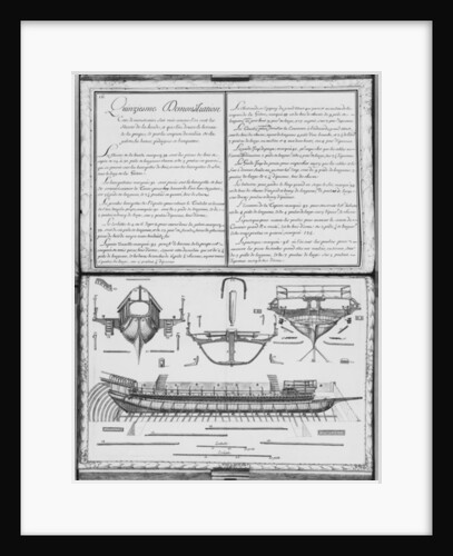 onstruction of a galley with the prow and the stern, fifteenth demonstratio by French School