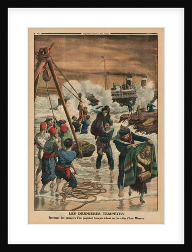 The last sea storms, rescuing the passengers of a French liner lying on the coast of Asia Minor by French School