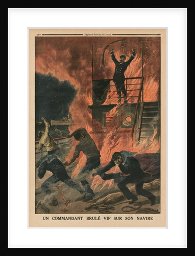 A Captain burnt alive on board his ship by French School