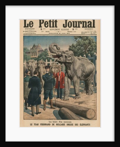 Leisure time of a sovereign, Tzar Ferdinand I of Bulgaria taming elephants by French School