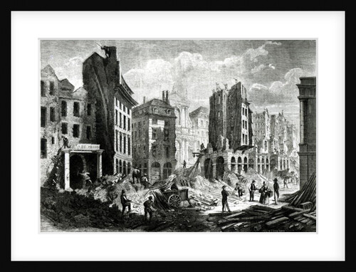 Construction of the Boulevard de Sebastopol, in the Second Empire. View of the demolition of the Rue de la Barillerie in 1859, pub. by Henry Duff Linton by Felix Thorigny