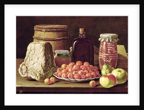 Still Life with Fruit and Cheese, 18th century by Luis Menendez or Melendez