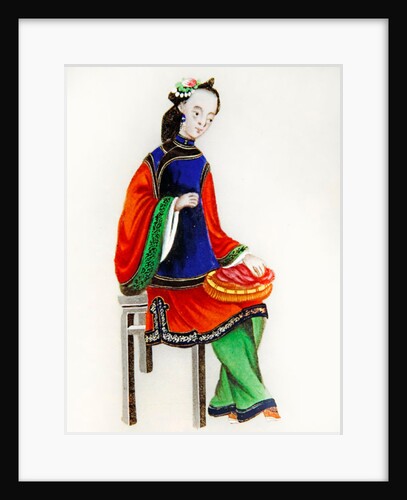 A Chinese Woman darning, Qianlong Period by School Chinese