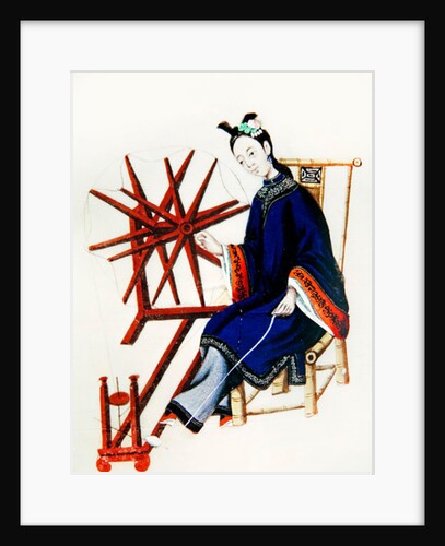A Chinese Woman spinning, Qianlong Period by School Chinese