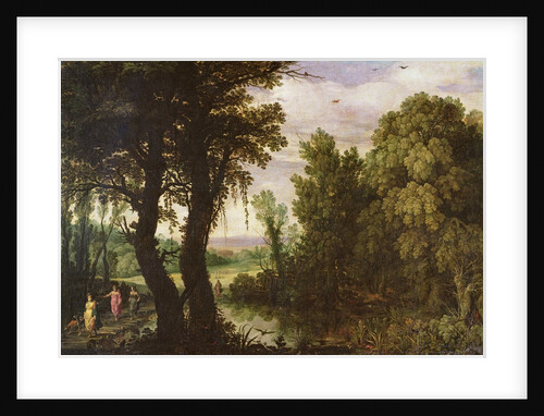 Diana with her attendant nymphs leaving for the hunt by Paul Brill or Bril